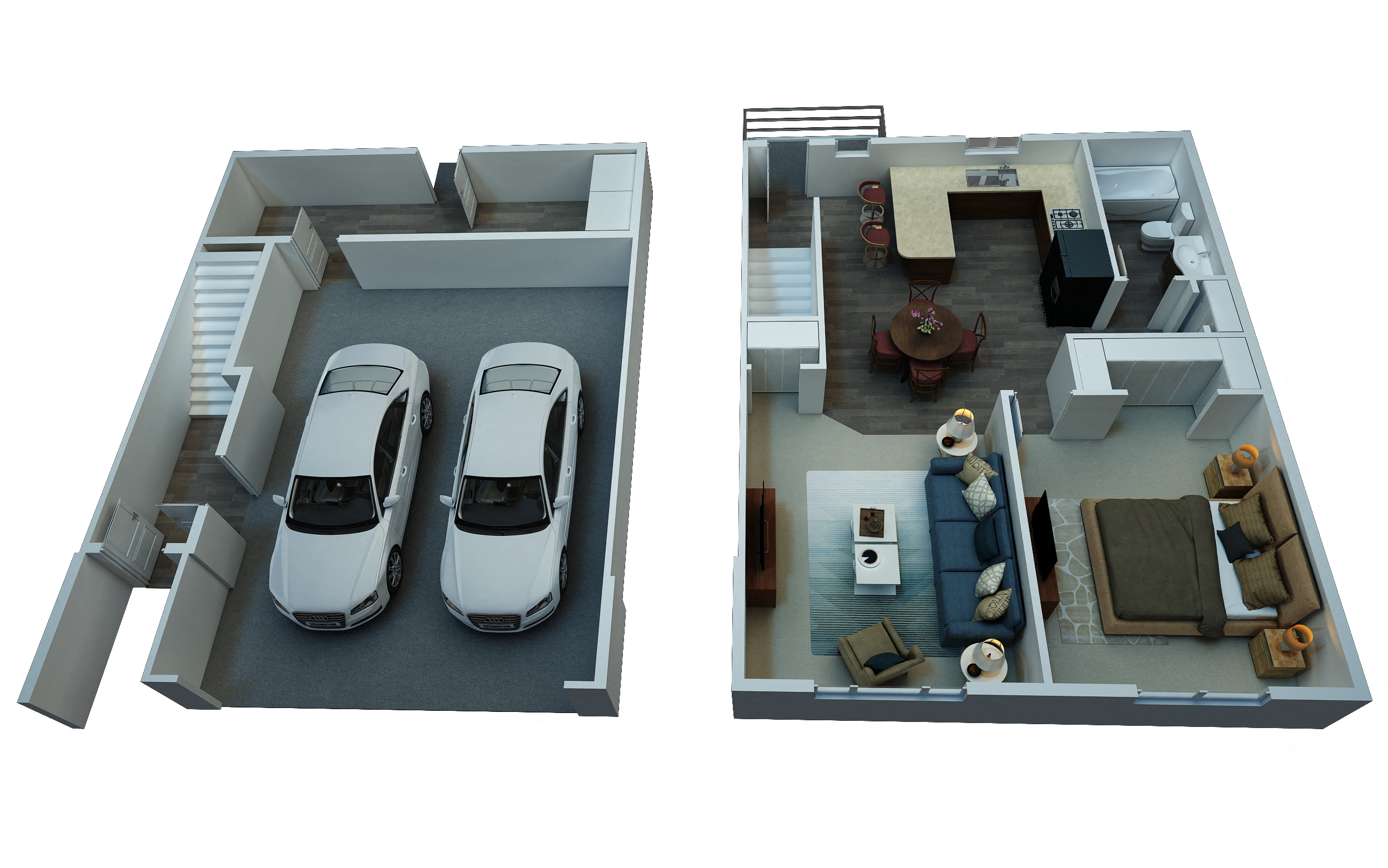 Floor plan for 1 bed, 1 bath, 774 sqft